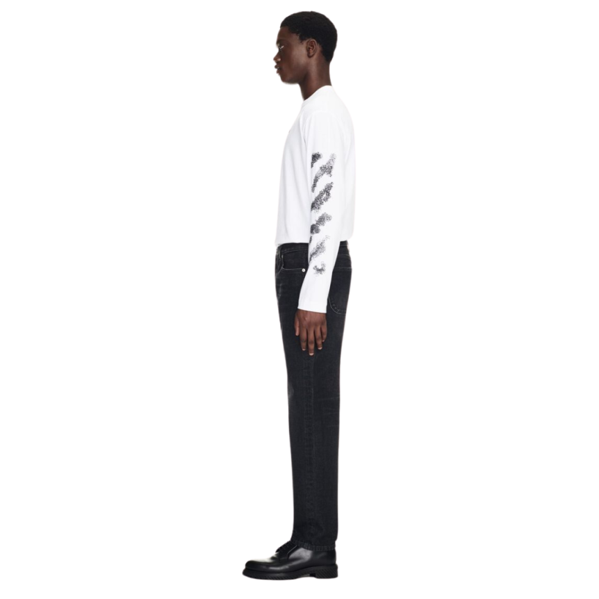 Jean fuselé OFF White denim coton noir vintage black arrow