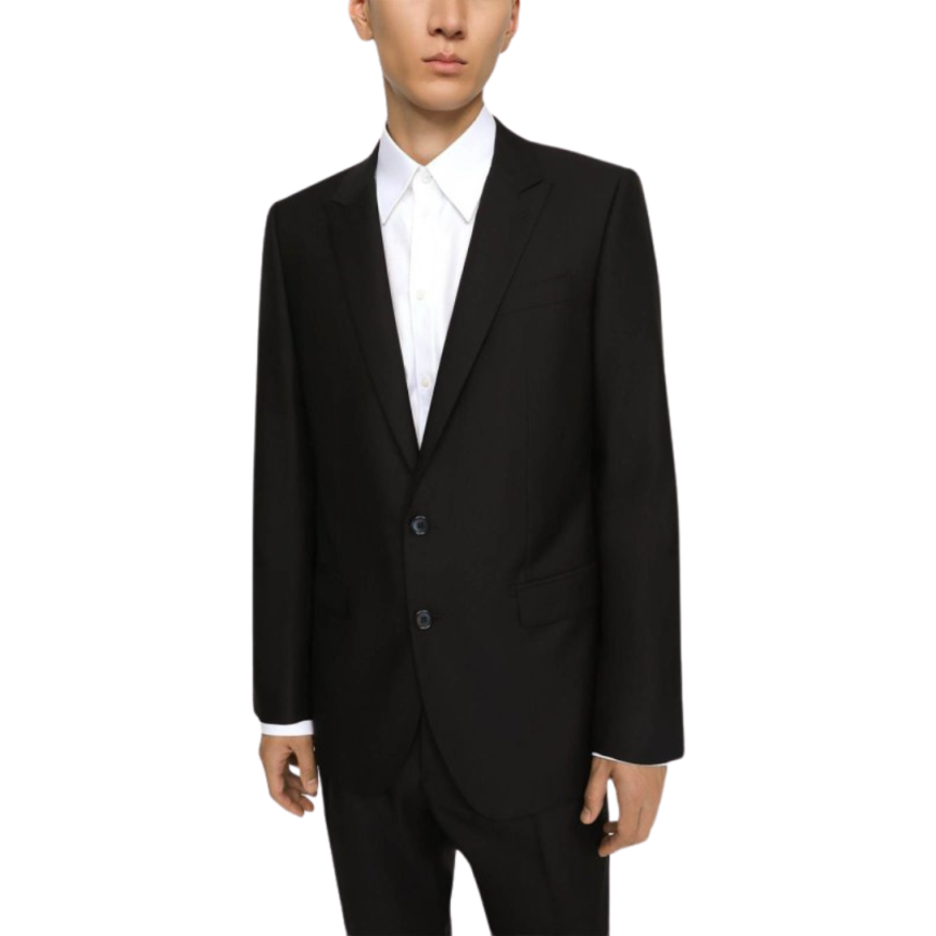 Costume DOLCE & GABBANA Martini laine soie bleu nuit