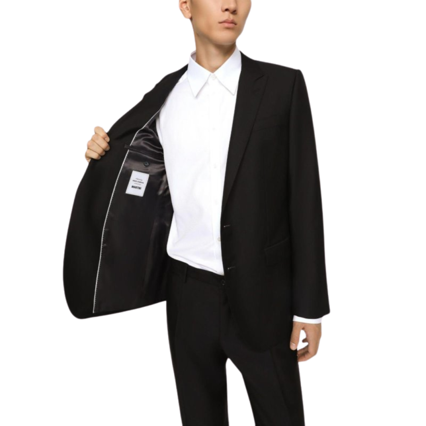 Costume DOLCE & GABBANA Martini laine soie bleu nuit