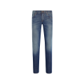 Jean 5 poches skinny denim coton stretch bleu logo brodé