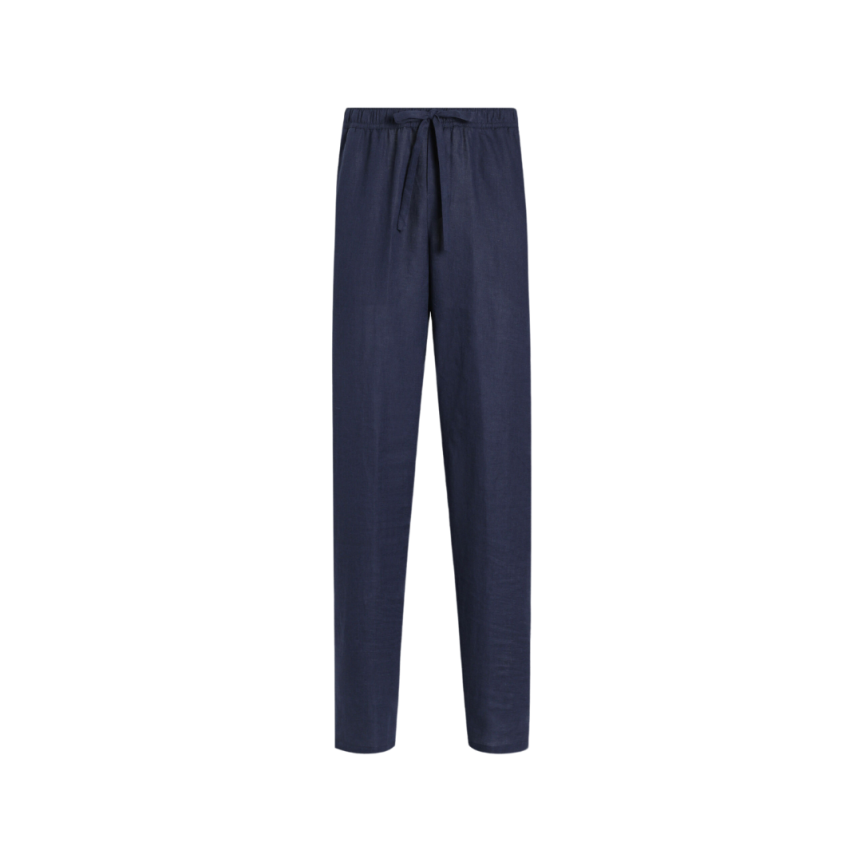 Pantalon de pyjama DOLCE & GABBANA  lin lin bleu marine bande blanche