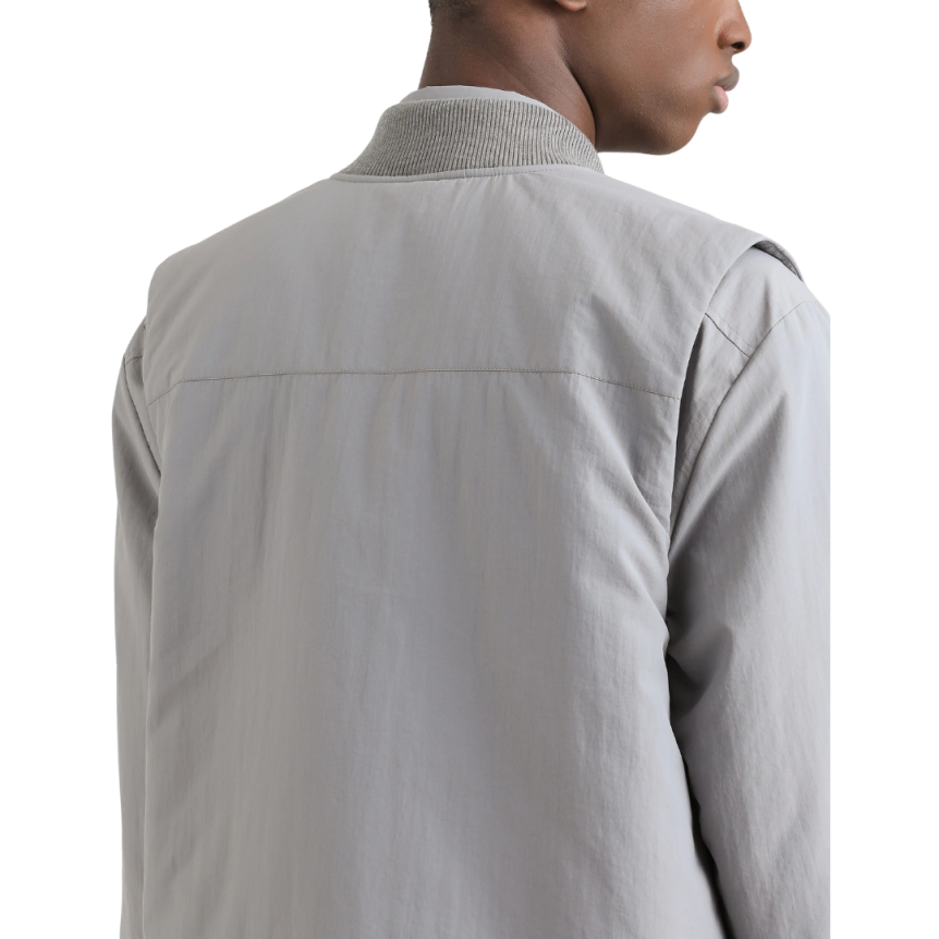 Gilet DOLCE & GABBANA tissu technique rembourré nylon gris clair étiquette