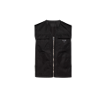 Gilet zippé Re Nylon noir poche plaque métal triangle émail