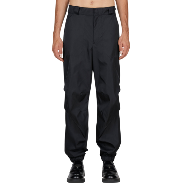 Pantalon PRADA Re nylon noir bas de jambe élastique