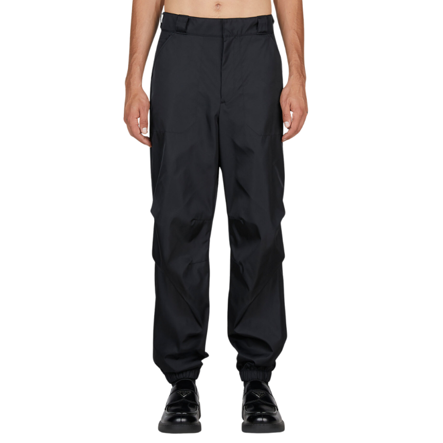 Pantalon PRADA Re nylon noir bas de jambe élastique