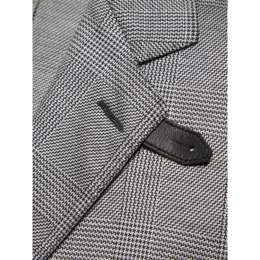 Veste droite BRIONI laine prince de galles col cuir