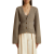 Cardigan boutons Scarlett cachemire taupe poches plaquées