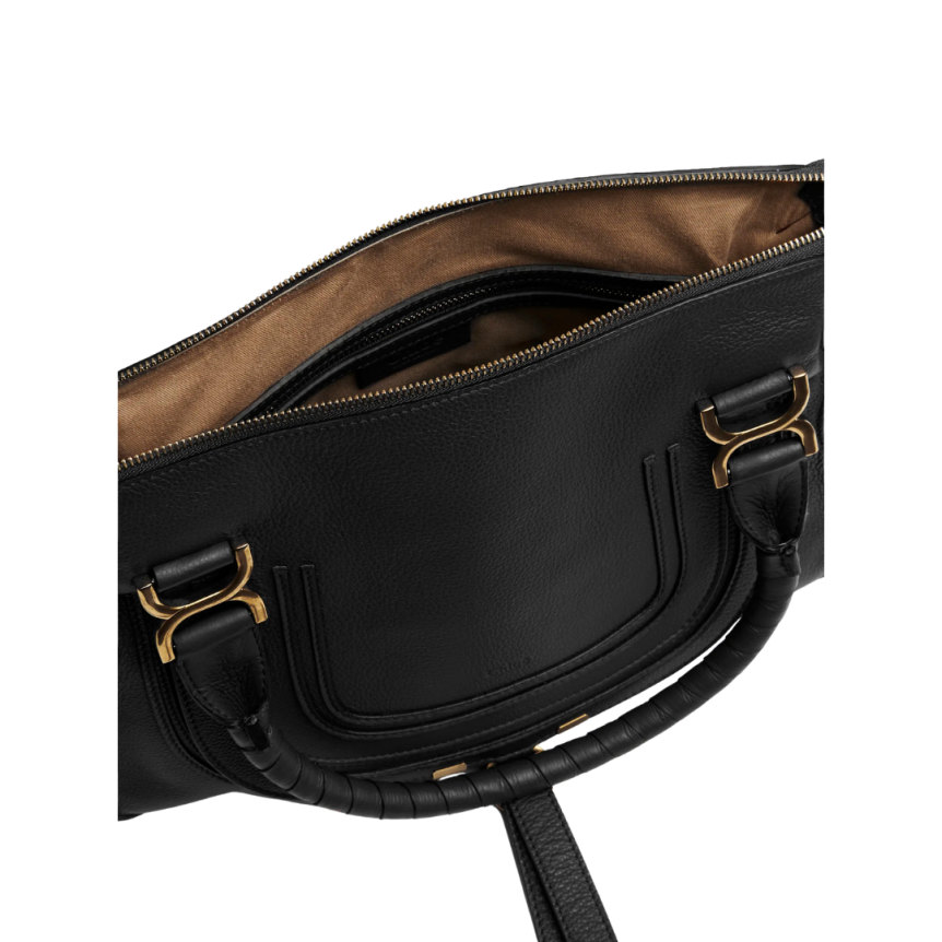 Sac porté épaule CHLOE Marcie cuir veau grainé noir