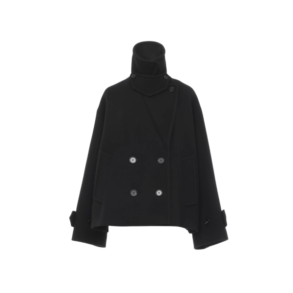 Manteau court CHLOE Caban oversize laine noire