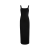 Robe longue Dixi maille viscose noire sans manches col carré