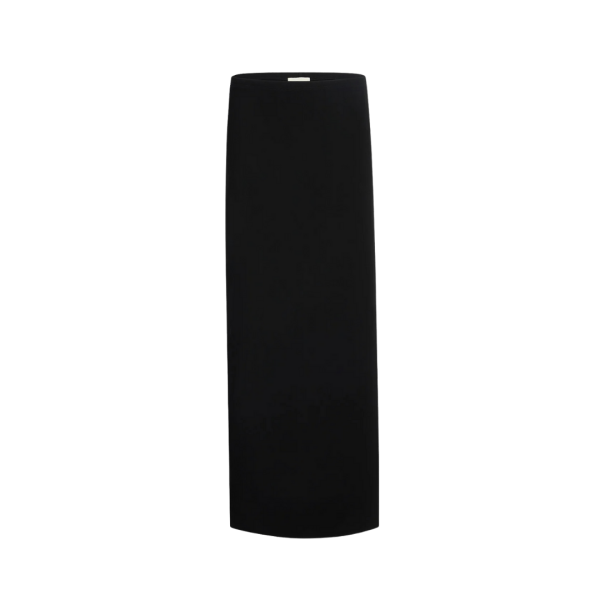 Jupe longue KHAITE Lilth jersey viscose noir taille élastique fendue