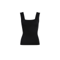 Top débardeur Sani maille laine mérinos noir col dos carré