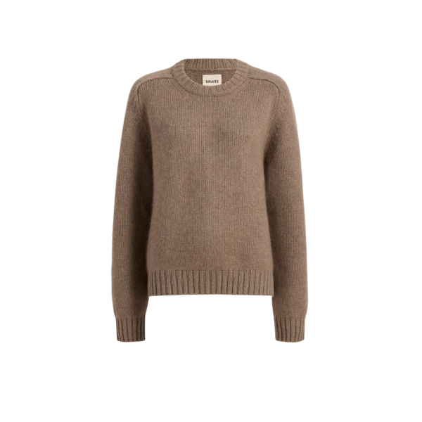 Pull long col rond KHAITE Maé cachemire marron