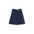 Jupe trapèze crêpe laine vierge bleu indigo broche dorée