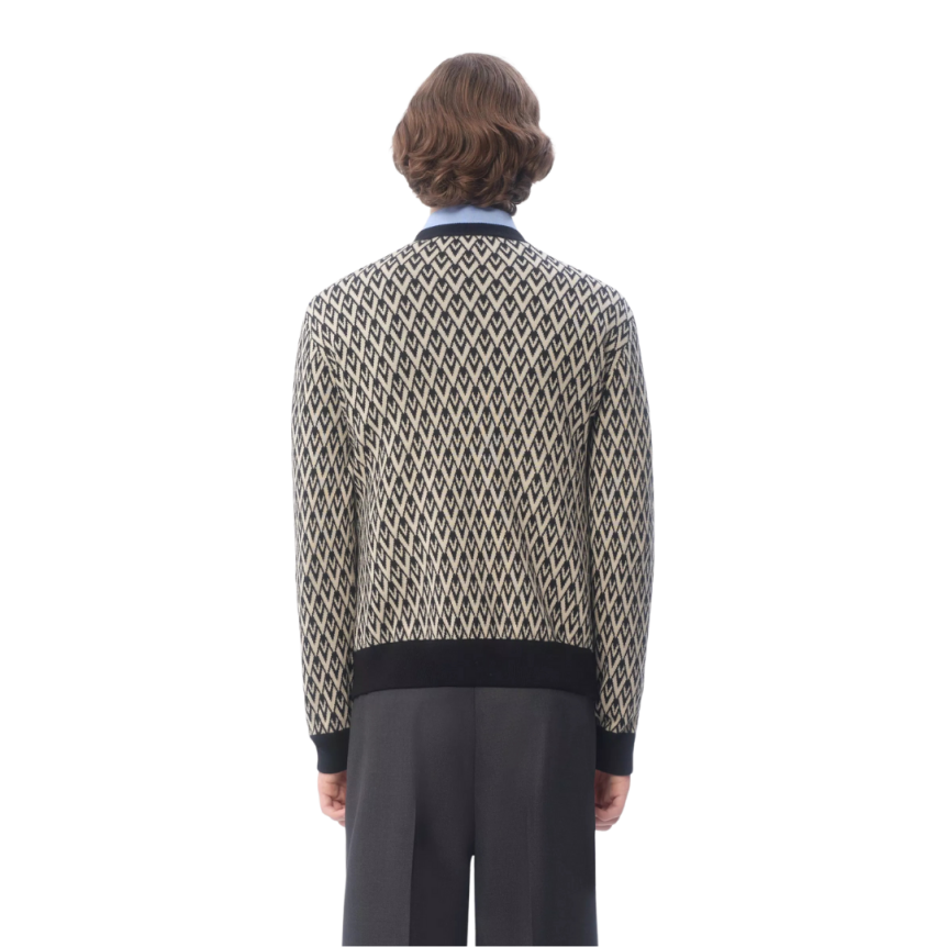 Pull ras-du-cou VALENTINO laine V logo jacquard all-over