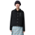 Veste utilitaire bouton laine cachemire noir poche plaquée cuir anagramme