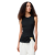 Top débardeur asymétrique coton stretch noir boucle amovible dorée