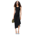 Robe débardeur asymétrique coton stretch noir boucle amovible dorée