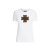 T-shirt col rond coton blanc croix Swarovski