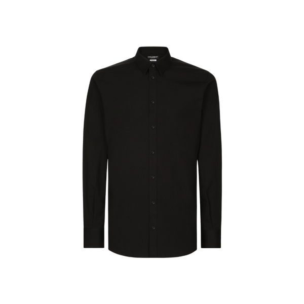 Chemise DOLCE & GABBANA Gold fit popeline coton stretch noir
