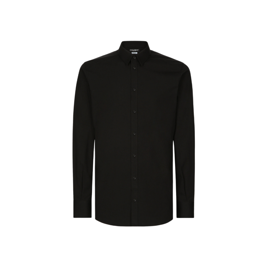 Chemise DOLCE & GABBANA Gold fit popeline coton stretch noir