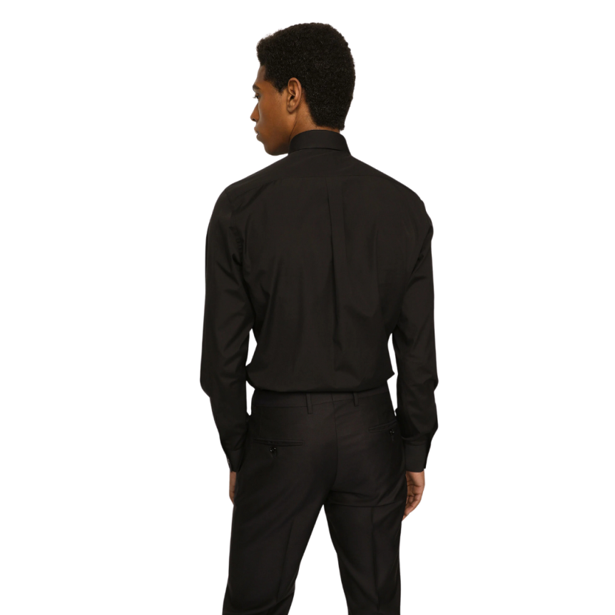 Chemise DOLCE & GABBANA Gold fit popeline coton stretch noir