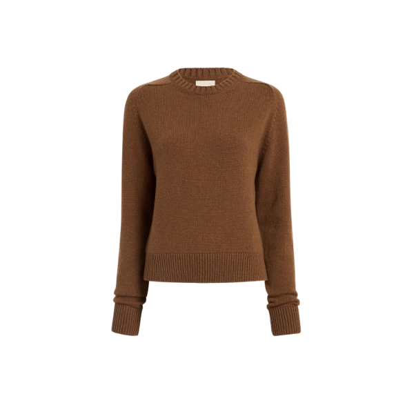 Pull col rond KHAITE Nera cachemire caramel