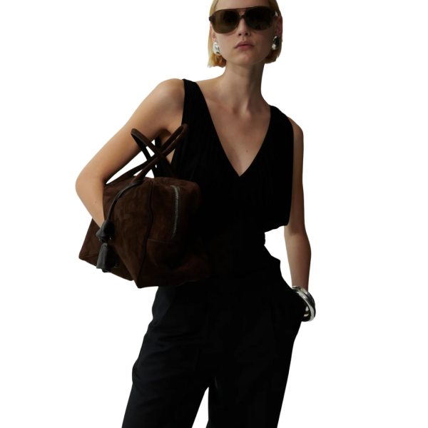 Grand sac MAGDA BUTRYM Brigitte porté épaule ou main daim marron