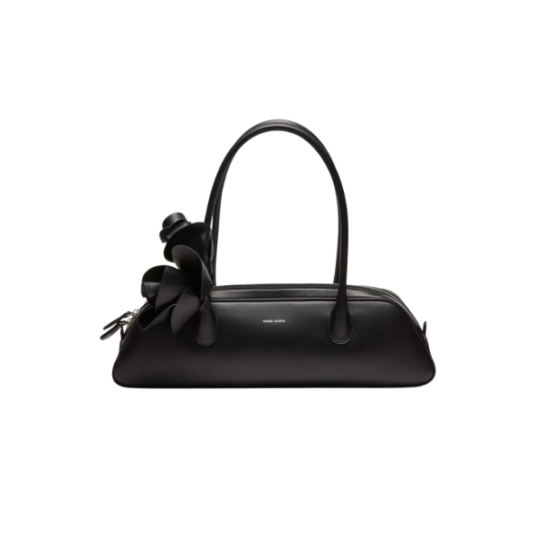 Sac trapèze porté épaule MAGDA BUTRYM Brigitte cuir noir fleur