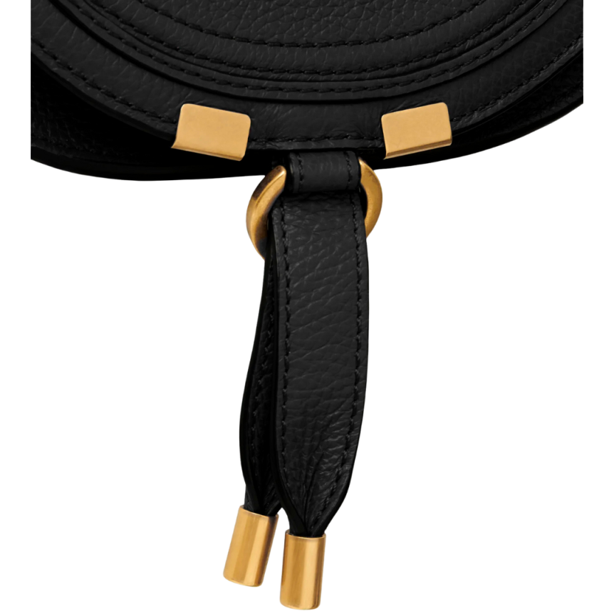 Petit sac porté épaule CHLOE Marcie cuir veau grainé noir bandoulière