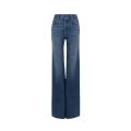 Jean taille haute large denim coton bio bleu foncé