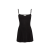Robe patineuse bretelle coton noir jupe accordéon encolure carrée