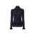 Pull col roulé ajusté maille coton laine bleu marine volant col