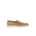 Mocassins daim beige naturel semelle blanche