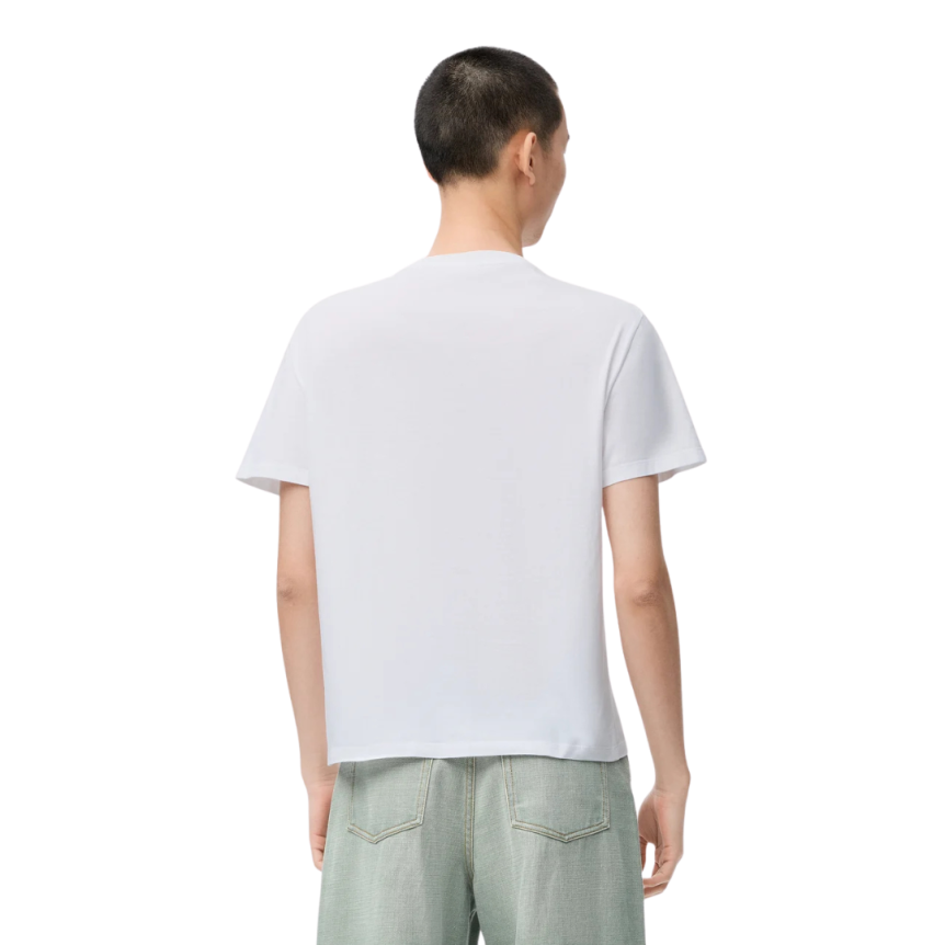 T-shirt LOEWE col rond coton blanc poche broderie anagramme