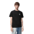 T-shirt col rond coton noir broderie anagramme blanc