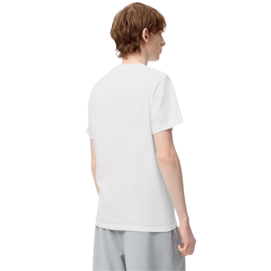 T-shirt LOEWE col rond coton blanc broderie anagramme noir