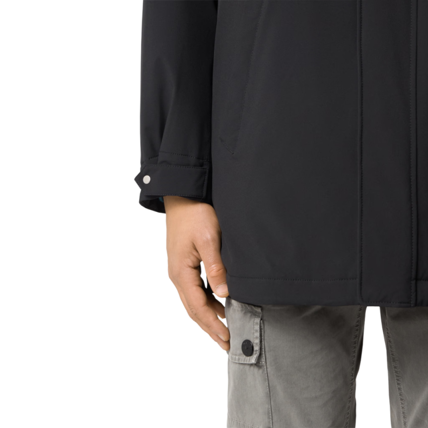 Parka longue STONE ISLAND Soft Shell nylon noir coupe vent imperméable