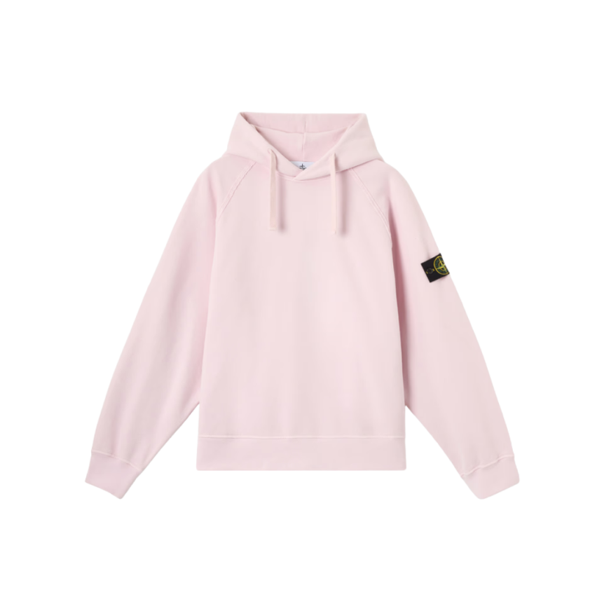Sweat-shirt à capuche STONE ISLAND oversize coton rose pale manches raglan