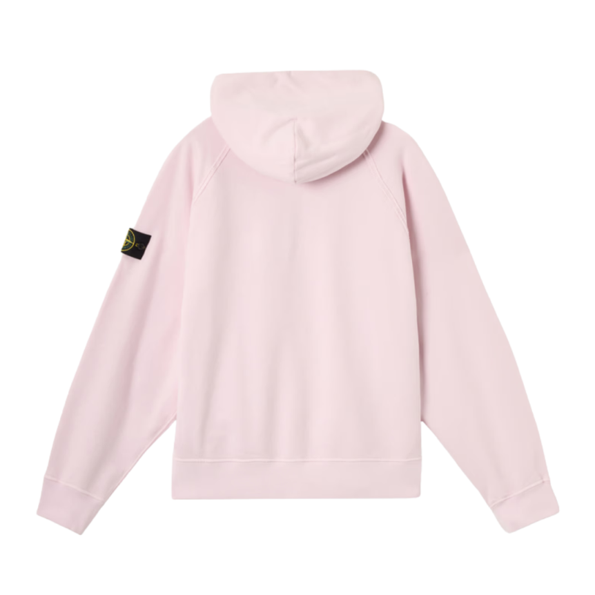 Sweat-shirt à capuche STONE ISLAND oversize coton rose pale manches raglan