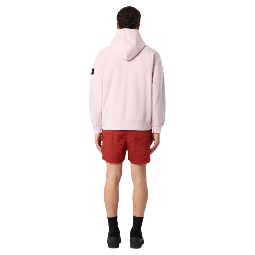 Sweat-shirt à capuche STONE ISLAND oversize coton rose pale manches raglan