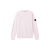 Sweat-shirt ras-du-cou molleton coton bio rose pale poignet élastique