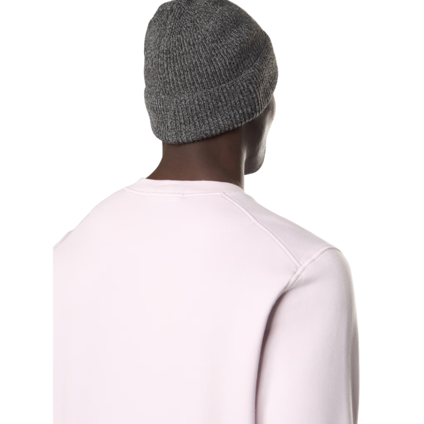 Sweat-shirt ras-du-cou STONE ISLAND molleton coton bio rose pale poignet élastique