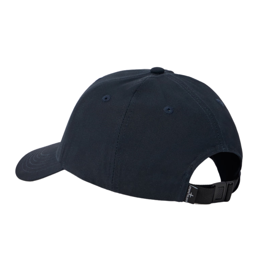Casquette STONE ISLAND coton reps bleu marine broderie Compass