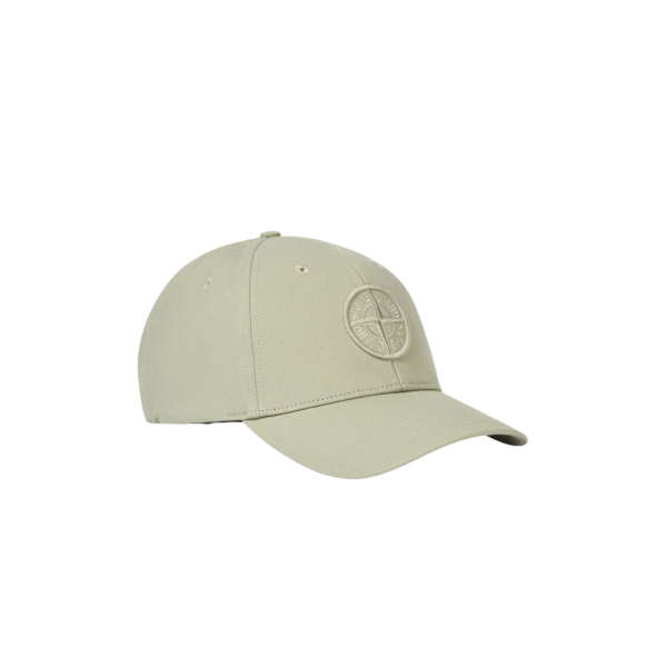 Casquette STONE ISLAND coton reps vert sauge broderie Compass
