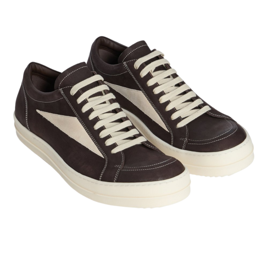 Baskets vintage Rick Owens Concordians FW25 nubuck marron