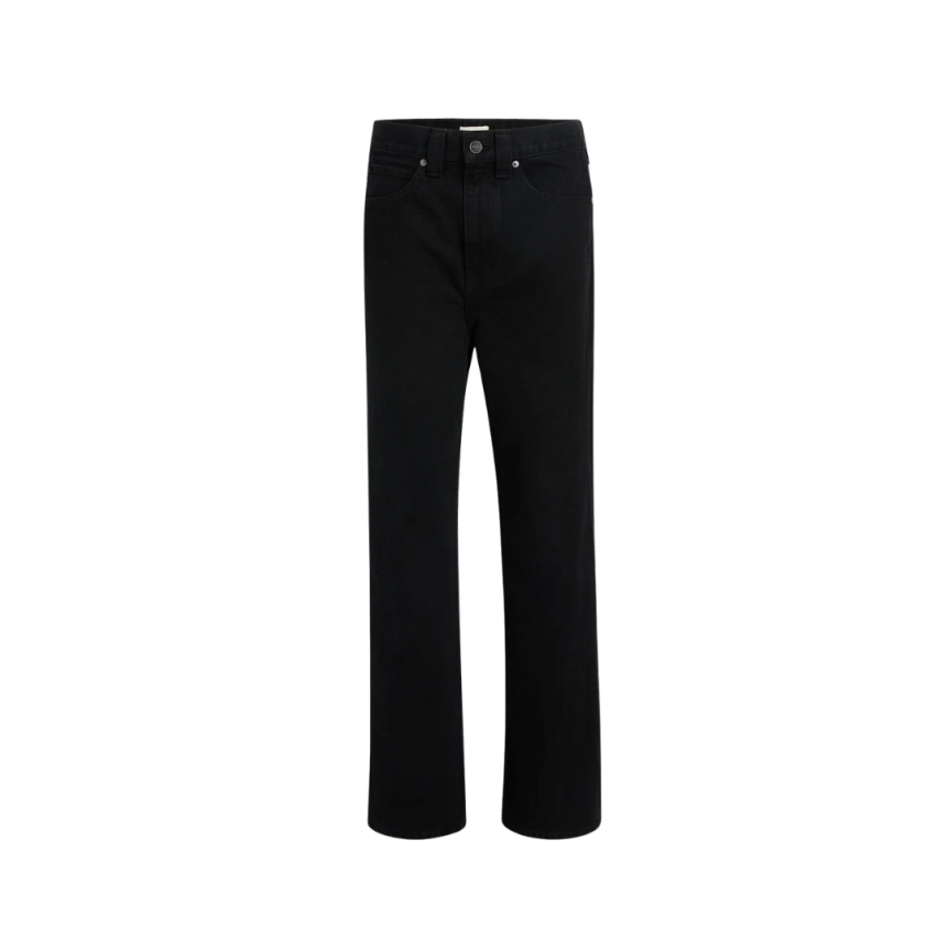 KHAITE Jeans 5 poches Bonnie taille basse denim coton noir