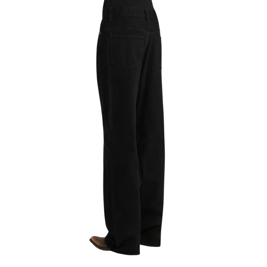 KHAITE Jeans 5 poches Bonnie taille basse denim coton noir