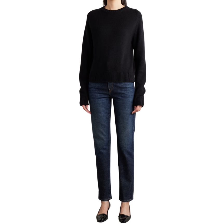 Jeans cigarette KHAITE VIV taille mi haute denim coton bleu brut