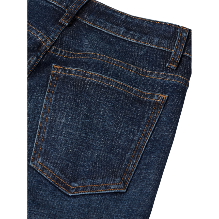 Jeans cigarette KHAITE VIV taille mi haute denim coton bleu brut